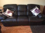 Brown Leather 3 Seater Recliner 
