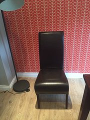 Six Leather dining chairs from Arnotts for sale