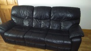 Black Leather 3 piece suite