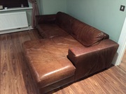 BROWN LEATHER SOFA FOR SALE !!!!!!