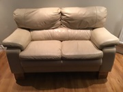 Granfort 2 seater cream leather couch